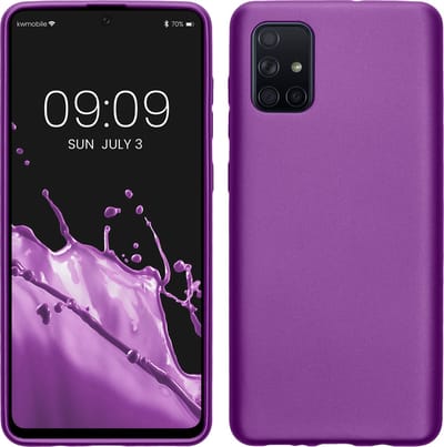 kwmobile telefoonhoesje geschikt voor Samsung Galaxy A71 - Hoesje voor smartphone - Back cover in metallic paars