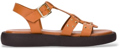Wonders Bruine leren sandalen