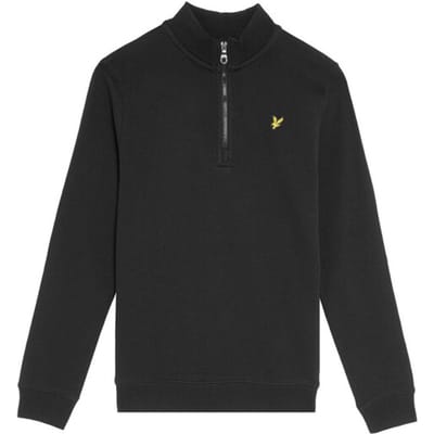 Lyle & Scott Jongens 1/4 Rits Trui - Zwart