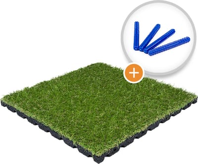 Rubbermagazijn - Kunstgras tegels - Per 1 m² - 4 stuks - 50x50cm - Dikte 2,5 cm