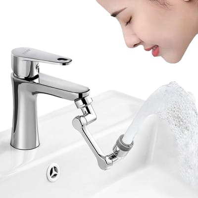 Kraan verlenging keuken wastafel perlator waterbesparende roterend, 2 modi 360° straalregelaar grote doorstroming anti-splash legering