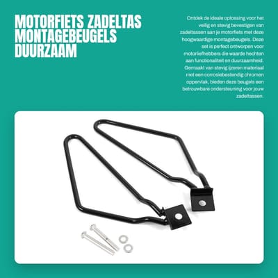 Dailygoods- Zadeltas Montagebeugels Duurzaam - Motorfiets Houder - Corrosiebestendig - Set van 2 - Voor XL883/1200 HD1450/1584 - Inclusief Bouten/Ringen - Zadeltashouders