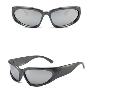 Zonnebril - futuristisch - trend - rave - fashion - festival - antraciet grijs- party