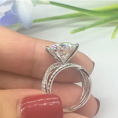 Luxe Merk 925 Sterling Zilver Bruiloft Ringen Voor Vrouwen 3 Karaat Aaa +Feest Doos Ringen Fijne Sieraden Ringen Vrouwen Edelsteen 9