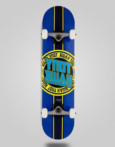 Skateboard Compleet - Skate Board - Straat Skate - Badge Logo - 7.5 inch - Blauw Geel