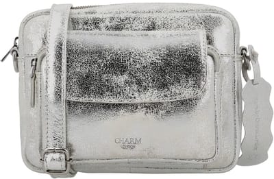Charm London South Hill Schoudertas - Crossbodytas - Metallic - Leer - Leren Dames Tas - Zilver