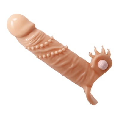 Pretty Love - Connor - Vibrerende Penis Sleeve - Met Clitoris Stimulator - Lichte Huidskleur