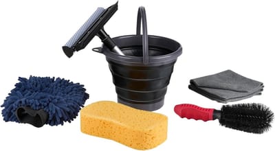 Auto Poets Set - Reinigingskit - Auto Onderhoud - Compleet 7-delig - 3 Liter Bucket - Rood Wit