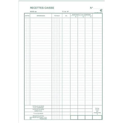 Exacompta 5x Ontvangsten 29,7x21cm 50 blad - doorschrijfpapier dupli - Franstalig - - 33502X