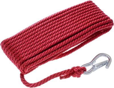 Gevlochten Doklijn - Meertouw Boot - Veilig Aanleggen - Drijvend Polypropyleen - 3/8" x 50' - Rood