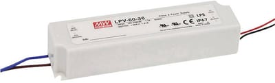 Mean Well LPV-60-48 LED-transformator Constante spanning 60 W 0 - 1.25 A 48 V/DC Niet dimbaar, Overbelastingsbeschermin