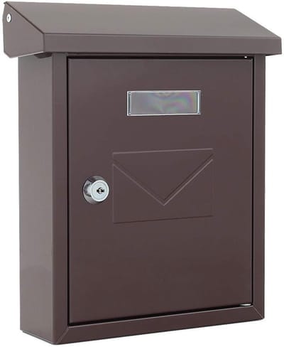 Brievenbus Bruin - Postbak - Post Ontvangen - Cilinderslot Inclusief - 25x21x7 cm - Bruin