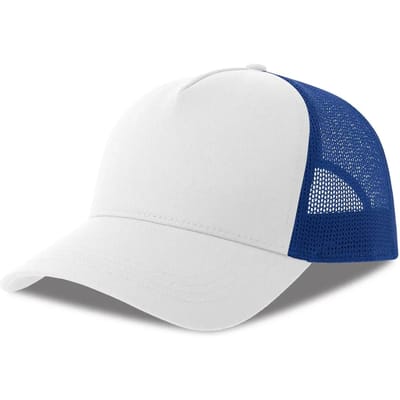 Atlantis Headwear Rapper Cotton-S Cap AT535 - WHITE/ROYAL - One size