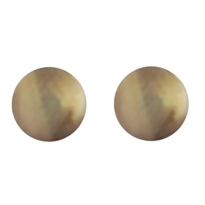 Behave - Oorbellen - Taupe Bruin - Schelp - Rond, Diameter 2 cm