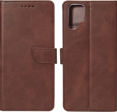 Rixus Bookcase For Samsung Galaxy S23 Ultra Brown