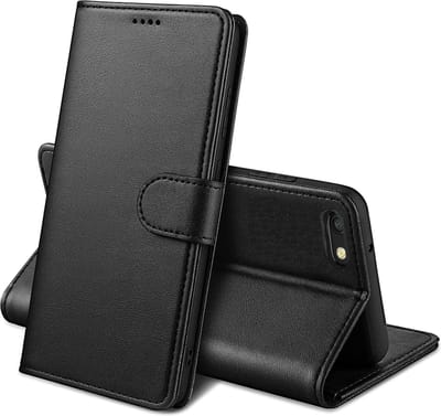 Hoesje Portemonnee voor iPhone 6 Zwarte portemonnee met magnetische klep en kaartopslag