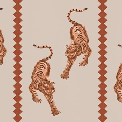 Behang Tiger Panthera terracotta