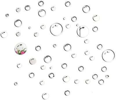 Dailygoods- Spiegelblad 56 Stuks - Acryl Muurstickers - Cirkelvormig - Zelfklevend - Decoratie - Geschikt voor Gladde Oppervlakken - Muursticker
