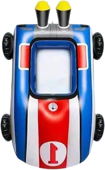 Opblaasbare Zwemauto - Waterauto Vlotter - Zomer Waterpret - Met Waterpistool - 105 x 85 cm - Geel