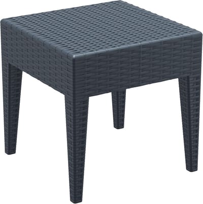 Tuin bijzettafel - Terrastafel - Buiten genieten - Weerbestendig kunststof - 45 x 45 cm - Donkergrijs