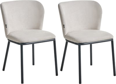 ARTESIA - Eetkamerstoel set van 2 - Lichtbeige - Polyester