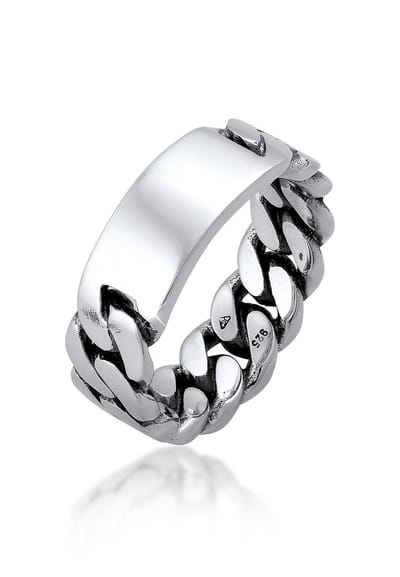 KUZZOI - Ring - Heren Zegel kettingoptiek schakel in 925 sterling zilver - Heren