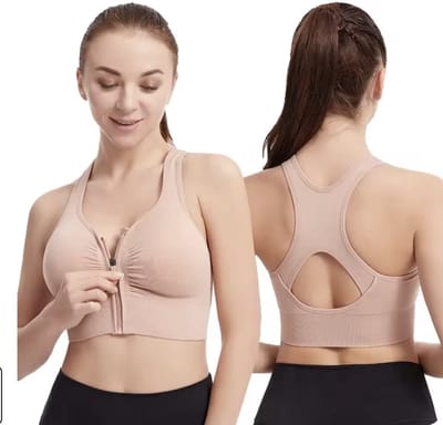 CHPN - Sport BH met rits - Roze Sport beha - Met rits - Maat XL - Valt klein - Medium ondersteunend - Compressiebeha - Elastisch