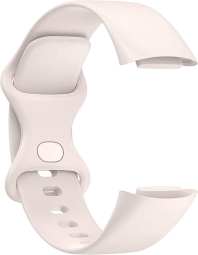 Go Go Gadget - Siliconen smartwatch bandje - Geschikt voor Fitbit Charge 5/6 - Maat M/L - Ivory