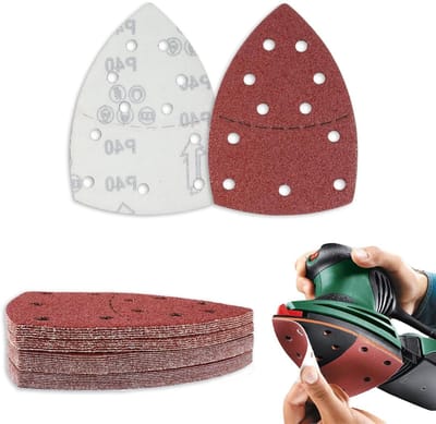 Dailygoods - Set van 30 driehoekig schuurpapier, 11-gaats klittenband schuurpads voor Bosch schuurmachines, korrel 40