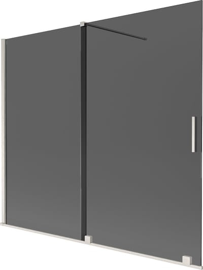 Mexen Velar badwand 2-delige schuifdeur 180 x 150 , grafiet, geborsteld nikkel - 896-180-000-41-97