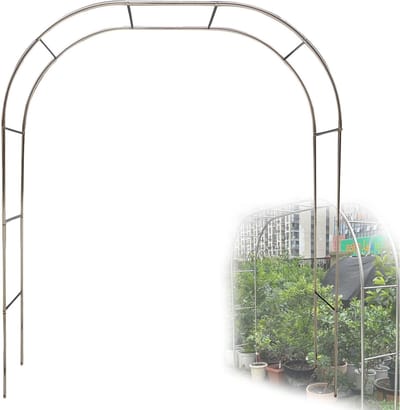 Metalen Boog Standaard - Tuin Prieel - Achtergrond Creëren - Roestvrij Staal - 1.8 x 2.4 m - Zwart