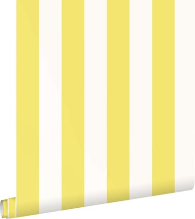 ESTAhome behang strepen geel en wit - 53 cm x 10.05 m - 139911