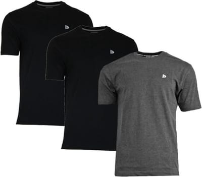 3-Pack Donnay - T-shirt (Vince) - Sportshirt - Heren - Black/Charcoal-marl/Black (273) - maat S