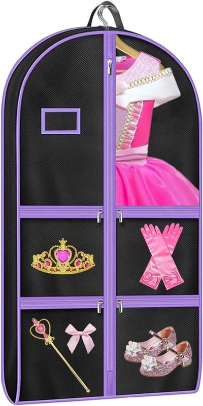 Ynkkvre - Opvouwbare Kledingtas - Kinderkleding Organizer - 5 Doorzichtige Vakken Voor Schoenen En Accessoires - 1 Stuk - Reizen & Schoolactiviteiten Roze