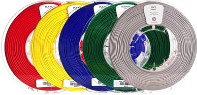 Kexcelled PLA Combideal 5 x 500g = 2,5kg Printer filament: Rood + Geel + Blauw + Groen & Grijs - 1.75mm 3D Printer filament ZOMERAANBIEDING!!