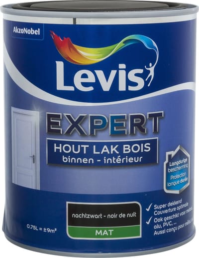 Levis Expert Houtlak Binnen Mat Nachtzwart 0,75 L