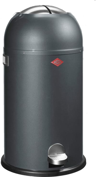 WESCO Kickmaster Prullenbak | Pedaalemmer | 33 Liter | Metaal - Grafiet | Afvalemmer - Made in Germany