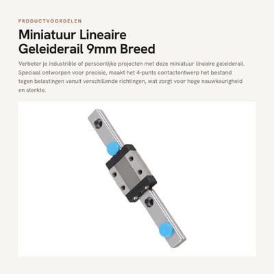 Dailygoods- Lineaire Geleiderail 4-punts Contactontwerp - Miniatuur Geleiderail - Schuifblok - Hoge Nauwkeurigheid - Lichtgewicht - Rail Lengte 95 mm