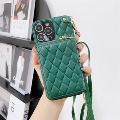 Crossbody Portemonnee Telefoonhoesje voor IPhone 16 15 14 13 12 11 Pro Max Kaartsleuf Houder Lanyard Riem Koord Rits Portemonnee Lederen Hoes For iPhone 13 Pro