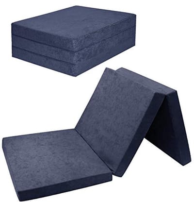 Vouwmatras - Gastenmatras Reismatras - Kamperen Logeren - Wasbaar Overtrek - 180 x 65 cm - Blauw
