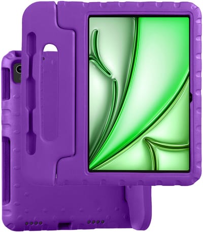 Hoesje Geschikt voor Apple iPad Air M3/M4 (2025/2026) - 11 inch - Kinderhoes Shockproof Bumper - Kidsproof Case - Tablet Hoes - Kinder Hoes Cover - Paars