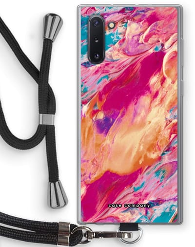 Case Company® - Hoesje met koord geschikt voor Samsung Galaxy Note 10 hoesje met Koord - Pastel Echoes - Telefoonhoesje met Zwart Koord - Bescherming aan alle Kanten en Over de Schermrand