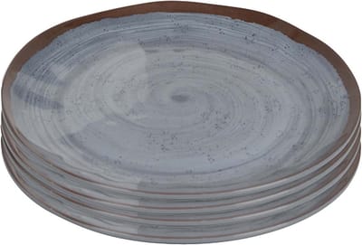 Bo-Camp - Dinerbord - Halo - 4 Stuks - Melamine - Grijs