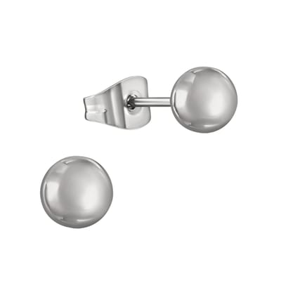 Aramat Jewels | Oorbellen | Bolletjes oorbellen – zilverkleur – 5mm | | | |5mm | Staal | Kinderen, Volwassenen | Verkleurd niet