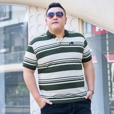 Dikke Heren Plus Size Zomer T-shirt met Korte Mouwen T-shirt met Halflange Mouwen Poloshirt met Kraag voor Mannen van Middelbare Leeftijd Extra Groot 5XL groen