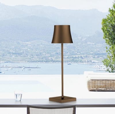Bureaulamp Draadloze 5200mAh Batterij LED Tafellamp Grote Capaciteit IP54 Waterdicht Aluminium Aanraakschakelaar Dimmen Binnen Buiten Cafetaria Bar Café Terras Bruin