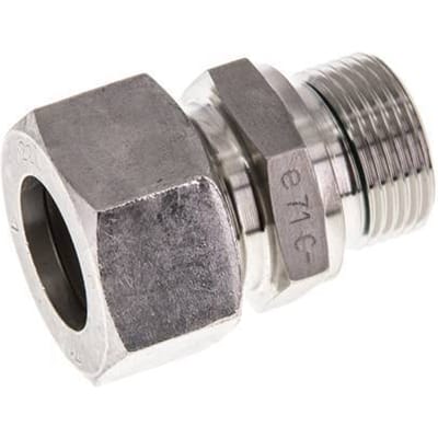 G 3/4'' Buitendraad x 22L RVS Rechte Snijring Koppeling met FKM Afdichting 160 Bar DIN 2353 - FL2S-MC-STFP-034G-22-L
