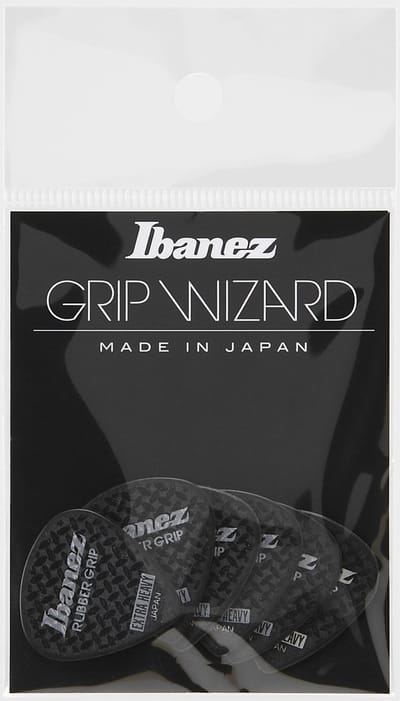 Ibanez PA16XRG-BK Rubber Grip Plectrums 1.2mm (Black) - Plectrum set
