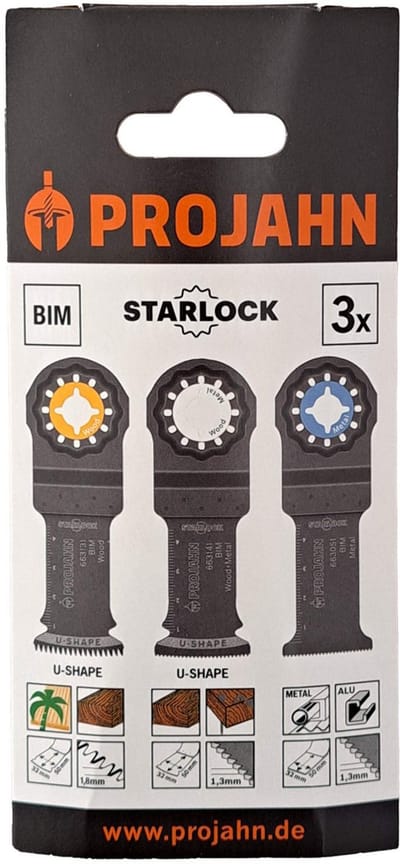 Multitool zaagbladen set voor hout en metaal – 3-delig – BIM Starlock – 32 x 50 mm – Tauchsägebladen compatibel met Bosch, Fein, Makita en meer