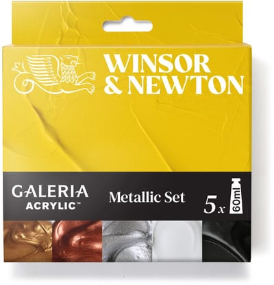 Winsor & Newton 2190617 Galeria Acryl Metallic Set – 5x60ml | Glanzende acrylverf voor metallic effecten